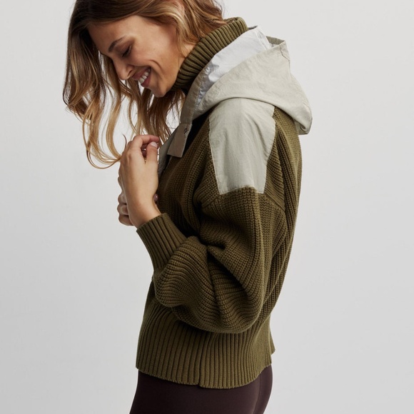 VARLEY Dark Olive Mix Carter Half Zip Pullover - Size Small - Picture 2 of 8